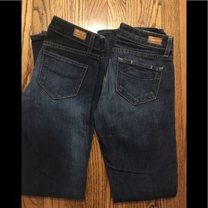 (2) Paige boot cut jeans, size 25